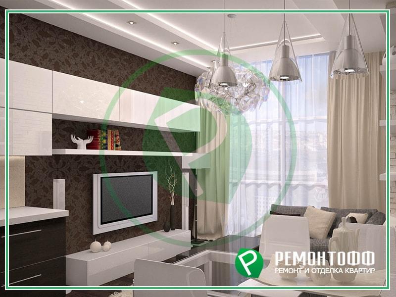 Дизайн небольшой квартиры студии 38 м2 фото в Челябинске, 3Д визуализация дизайн проекта интерьера квартиры фото, услуги дизайнера интерьера